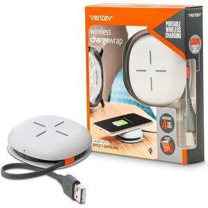 Ventev 5W Wireless ChargeWrap Mini Adjustable 4ft cable WCWMINIVNV -Light Gray